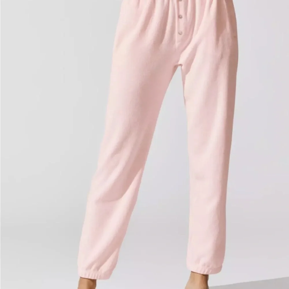 Madewell Donni NWT Luxe Terry Henley Sweatpants And Sweatshirt SET Pink- LARGE - Picture 6 of 8